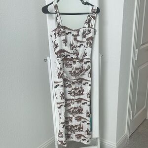 Reformation Anina Linen Dress in Sonora print size 0
